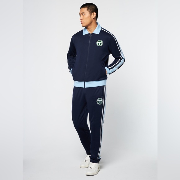 Sergio Tacchini MONTE TRACK JACKET ARCHIVIO- MARITIME BLUE & PANTS SET - Picture 1 of 14